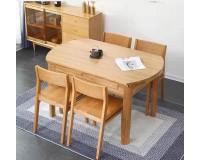 Natural Solid Oak Extension Dining Round Table